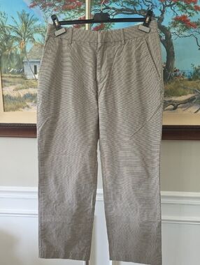 Banana Republic Men's Light Khaki Micro-Pattern Straight Chinos